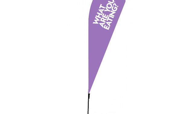 Event Tear Drop Flag - Purple - What are you eating?