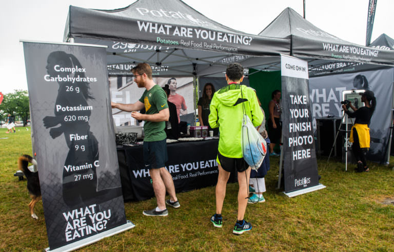 Sample of a What Are You Eating? booth at marathon
