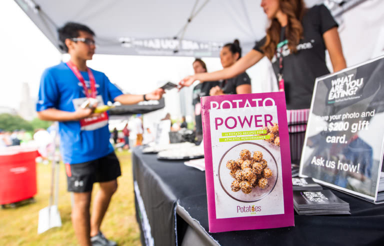 Potatoes materials in booth at Chicago's Rock and Roll Marathon