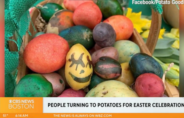 CBS News Boston featured a story about people turning to potatoes for Easter celebrations.
